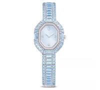 Swarovski Orologio Matrix octagon, Taglio baguette, Bracciale di metallo, Blu, Acciaio inossidabile