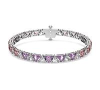 Swarovski Ortyx Braccialetto, Placcato in Tonalità Rodio, Cristalli e PietreSwarovski Zirconia con Taglio Triangolare, Collezione III, Rosa e Viola