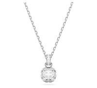 Swarovski Pendente Birthstone, Taglio squadrato, Aprile, Bianco, Placcato rodio