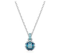 Swarovski Pendente Birthstone, Taglio squadrato, Dicembre, Blu, Placcato rodio