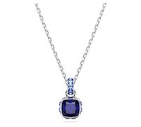 Swarovski Pendente Birthstone, Taglio squadrato, Settembre, Blu, Placcato rodio