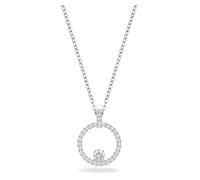 Swarovski Pendente Creativity Circle, bianco, Placcatura rodio