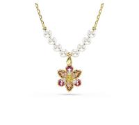 Swarovski Pendente Idyllia, Crystal Pearl, Taglio misto, Fiore, Multicolore, Placcato color oro