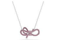 Swarovski Pendente Lifelong Bow, Fiocco, Rosa, Placcato rodio