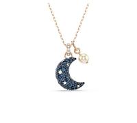 Collana con pendente Swarovski Luna multicolor blu placcato oro rosa 5671585