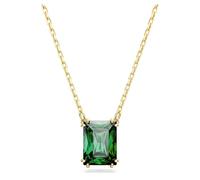 Swarovski Matrix Collana Pendente, con Zirconia Swarovski a Taglio Rettangolare, Placcata in Tonalità Oro, Verde