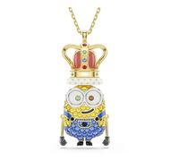Swarovski Pendente Minions King Bob, Pavé, Multicolore, Placcato color oro