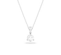 Swarovski Pendente Solitaire, Bianco, Placcato rodio