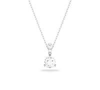 Swarovski Pendente Solitaire, Bianco, Placcato rodio
