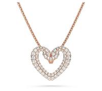 Swarovski Pendente Una, Cuore, Piccalo, Bianco, Placcato color oro Rosa