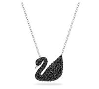 Swarovski Pendente Swarovski Iconic Swan, Nero, Placcatura Rodio