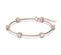 Swarovski Constella Braccialetto, con Zirconi Rotondi Swarovski e Placcato in Tonalità Oro Rosa, Lunghezza Regolabile, Collezione I, Bianco