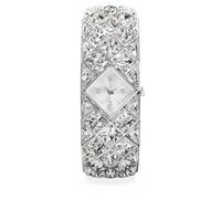 Swarovski Orologio Curiosa Bangle 572 Bracciale in vetro, tono argento, acciaio inossidabile, argento, Classico