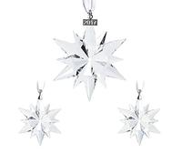 Swarovski - Set di 3 statuine natalizie in cristallo trasparente, 13 x 11 x 11 cm