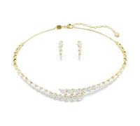 Swarovski Mesmera Set, Set (2), Taglio Marquise, Bianco, Finitura Oro 18 Carati