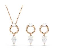 Swarovski Set Mesmera, Taglia pera, Taglia rotonda, Bianco, Bagno tono oro rosa