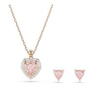 Swarovski Set One, Taglio Heart, Pavé, Cuore, Rosa, Mix di finiture