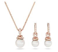 Swarovski Set Originally, Crystal Pearl, Bianco, Placcato color oro rosa