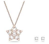 Swarovski Set Stella, bianco, finitura oro rosa, Metallo non prezioso, Nessuna pietra preziosa