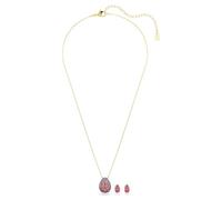 Swarovski Set Sublima, orecchini e collana con pendente, Set (2), Taglio Pear, Rosso, Finitura oro 18K