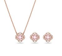 Swarovski Set Swarovski Sparkling Dance, Quadrifoglio, Rosa, Placcato color oro Rosa