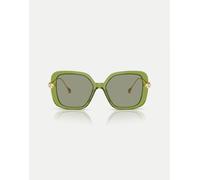 Swarovski - Sk6011 - Occhiali da sole rettangolari verde trasparente con lenti verdi XL