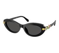 Swarovski - Occhiali da sole ovali neri con lenti grigie-Nero XXL