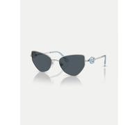 Swarovski - Sk7003 - Occhiali da sole irregolari argento con lenti grigie M