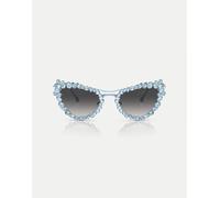 Swarovski - Sk7011 - Occhiali da sole irregolari color azzurro opaco con lenti grigie-Blu XL