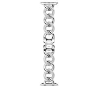 Swarovski Sparkling Cinturino a Maglie Compatibile con Apple Watch, con Cristalli Swarovski e Catena in Acciaio Inossidabile, Tono Argento