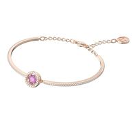 Swarovski Sparkling Dance Bracciale Rigido, Placcato in Tonalità Oro Rosa, con Pietra Centrale a Taglio Tondo e Pavé di Cristalli Bianchi, Viola