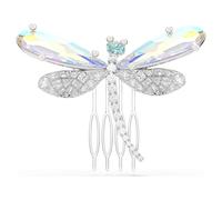 Swarovski Spilla e accessorio per capelli, Ariana Grande per Swarovski, Crystal Pearl, Taglio misto, Libellula, Bianca, Placcato rodio