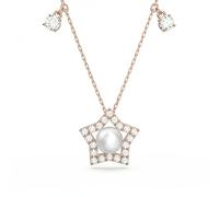 Swarovski Collana donna Stella 5645382 – ciondolo a stella oro rosa, zirconi bianchi, acciaio inox