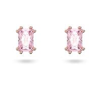 Swarovski Stilla Orecchini a Lobo, con Zirconia Swarovski a Taglio Cushion, Placcati in Tonalità Oro Rosa, Rosa
