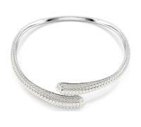 Swarovski Sublima - Collana da donna placcata al rodio, taglio rotondo, colore: bianco, 13.1-11.8 cm Length, Cristallo, Cristallo