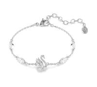Swarovski Swan Bracciale, Tagli Misti, Cigno, Bianco, Placcato Rodio