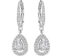 Swarovski Orecchini pendenti Angelic, Taglio Pear, Bianchi, Placcato rodio