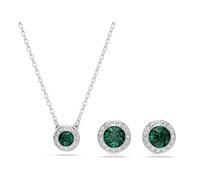 Swarovski Una Angelic Set, Set (2), Taglio Rotondo, Verde, Placcato Rodio