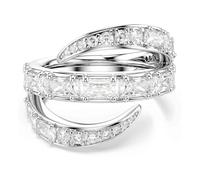 Swarovski Vienna Anello, Tagli Misti, Cigno, Bianco, Placcato Rodio