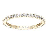 Swarovski Vittore Anello, con Zirconia Swarovski a Taglio Tondo, Placcato in Tonalità Oro, Taglia 60, Bianco