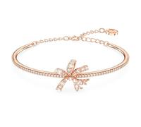 Swarovski Volta Bracciale Rigido, con Motivo a Fiocco, Cristalli e Zirconia Swarovski, Placcato in Tonalità Oro Rosa, Bianco
