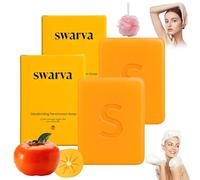 Swarva Persimmon Soap for Old People Smell, Swarva Japanese Persimmon Soap - 2-Pack Gentle Exfoliating Soaps Refreshing Citrus Scent, Suitable for All Skin Types & Genders (2PCS)