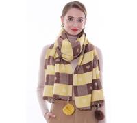 SWAT PANY Sciarpa Pashmina da Donna, Abito da Sera - Giallo con Cuori