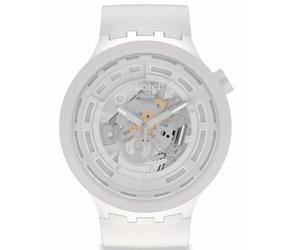 Swatch Analogico SB03W100, bianco, striscia
