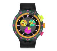 Swatch Big Bold Chrono Orologio Unisex Polimero, Quarzo Nero, Impermeabile, Swatch Neon SEPPIA