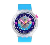 Swatch Big Bold - Orologio casual unisex in polimero trasparente al quarzo resistente all'acqua Swatch NEON Hielo