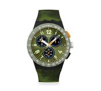 Swatch Chrono 42 Orologio unisex al quarzo polimerico resistente all'acqua, Verde, casual