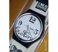 SWATCH GENT 1995 BLACK LETTER GB163 NUOVO PERFETTO FUNZIONANTE VINTAGE