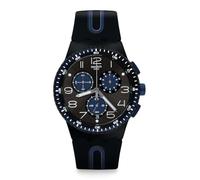 Swatch / Originals Chrono Plastic / Kaicco / orologio uomo / quadrante nero / cassa plastica / bracciale silicone