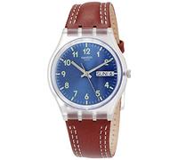 Swatch Orologio Analogico Quarzo Uomo con Cinturino in Pelle GE709